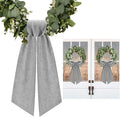 2 Pcs Grey Wreath Sash for Front Door Linen Wreath Ribbon Bow for Yard Porch Garland Home Decor