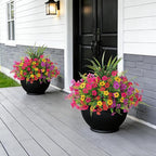 Artificial Fake Flowers Plants for Outdoor Spring Summer Decor, 12 Bundles Faux Silk Flowers for Outdoor Outside Planter Colorful Daisy UV Resistant Look Real for Front Door Porch Patio Yard