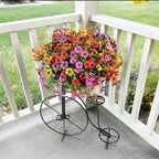 INQCMY Artificial Flowers for Outdoors Faux Plants Outdoor Fake Flowers Spring Decoration,12 Bundles Faux Silk Colorful Daisy Realistic UV Resistant for Outside Home Planter Window Porch Patio Yard