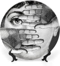 Lina Cavalieri Plate, Wall Decorative Plate, Mysterious Face Plate Wall Hanging Decoration,Including Bracket and Special Spring Hook, 8inch, Style4