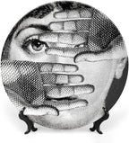 Lina Cavalieri Plate, Wall Decorative Plate, Mysterious Face Plate Wall Hanging Decoration,Including Bracket and Special Spring Hook, 8inch, Style4