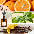 Reed Diffuser Set, 8.12 fl.oz Citrus Scent Oil Diffuser with Sticks, Long-Lasting Home Fragrance Reed Diffuser for Bathroom Shelf Decor, Air Freshener Room Diffuser