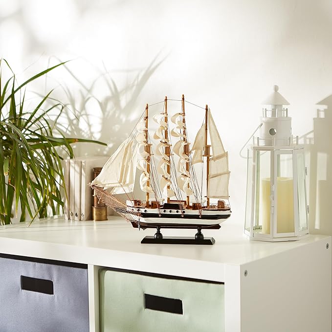 Zingz & Thingz Ahoy Collection Wooden Passat Ship Model, 13x2.75x12