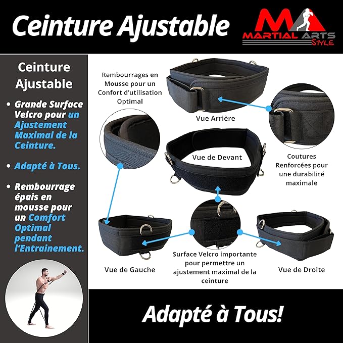 Boxing Resistance Bands for MMA Martial Arts Resistance Training at Home for Punches/Kicks, 150lbs Exercise Bands Full Body Fitness Workout to Enhance Explosive Power/Speed/Agility