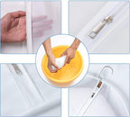 Garment Bags for Hanging Clothes, Clear Plastic Closet Storage Covers with Cedar Balls, 24" x 43"/54”, 6 Pack
