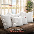 Utopia Bedding 14x14 Pillow Inserts, Set of 2, White – Indoor Decorative Throw Pillows for Bed, Sofa & Couch – Soft, Supportive & Fluffy Cushion Inserts