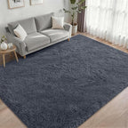Fluffy 4x6 Area Rugs for Living Room Bedroom: Ultra Soft Shag Rug Non-Slip Non-Shedding Small Plush Bedside Rug Indoor Floor Carpets for Kids Room Playroom Entryway Nursery Dorms Home Decor Grey