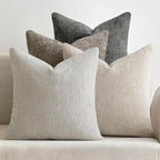 MIULEE Pack of 4 Couch Throw Pillow Covers 20x20 Inch Neutral Soft Decorative Chenille Pillow Covers Farmhouse Boho Cushion Covers for Mid Century Modern Spring Home Decor Sofa Bedroom Living Room
