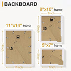 Vittanly 14 Pack Picture Frames Collage Wall Decor, Gallery Wall Frame Set with 2Pcs 11x14, 6Pcs 8x10 and 6Pcs 5x7 Photo Frames, Picture Frame Set for Wall Collage or Tabletop Display, White