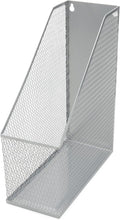YBM HOME Mesh Steel Deluxe Magazine Rack, Extra Wide Magazine File Holder (1, Silver)