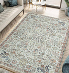 Keen Home Design 10x14 Rug - Machine Washable Area Rug with Non-Slip Backing, Ideal for Living Room, Dining Room, Bedroom - Vintage, Easy Clean, Durable, Low Pile Rug - (9'7" x 14')