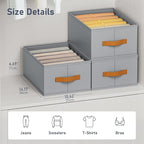DIMJ Large Wardrobe Clothes Organizer - 8 Packs Fabric Closet Storage Organizer with Handles, Foldable Closet Organizers Dividers for Clothing Jeans Pants Sweater T-shirt