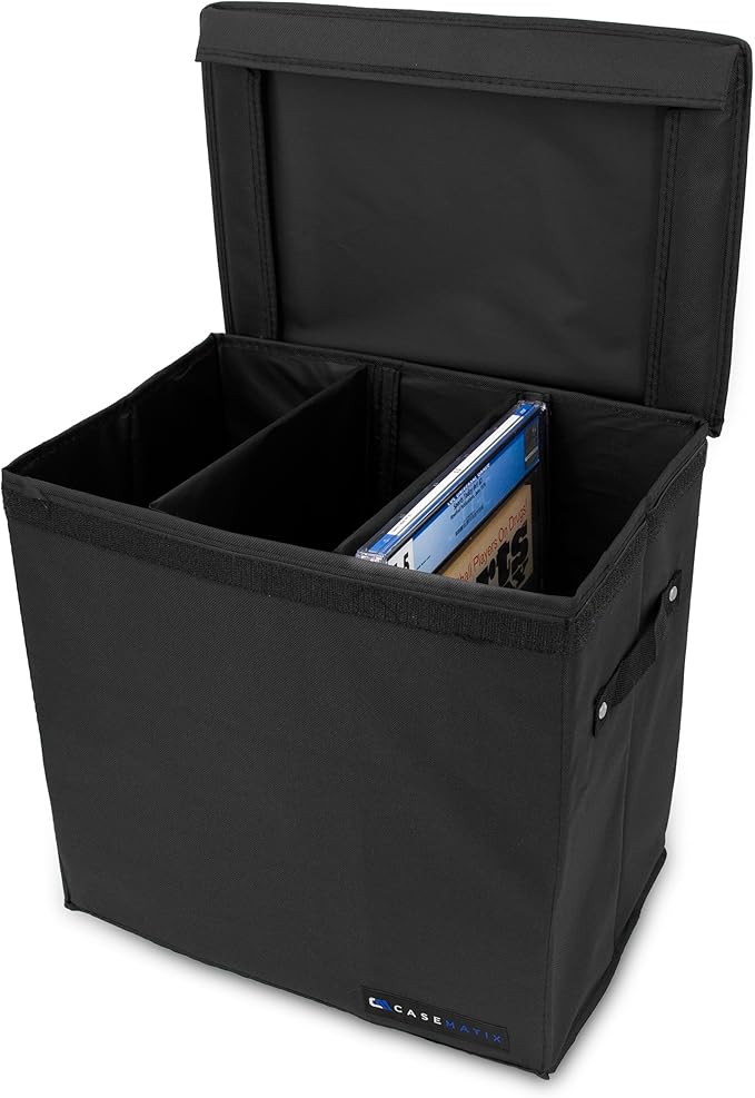 CASEMATIX Graded Magazine Storage Case Fits 25 CGC Graded Magazines, Lightweight Magazine Bin with Two Removable Dividers Designed For Larger Graded Book Slabs up to 14.5" Tall By 10.25" Wide