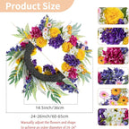 NUPTIO Summer Wreath for Front Door: 26 Inch Spring Wreaths with Hydrangea Daisy Peony Ranunculus Dahlia Hanger - Outdoor Realistic Artificial Flowers Holiday Decor for Wall Window Porch