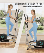 THERUN Elliptical Exercise Machine, Ultra-Quiet Elliptical Machine for Home, 6KG Flywheel Elliptical Trainer, 16 Resistance Levels Elliptical Training Machines w/Pulse Sensor, LCD Monitor