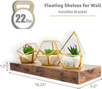 Sorbus Floating Shelves for Wall – 16 Inch Floating Shelf for Kitchen, Bedroom, Living Room, Bathroom, Home & Wall Decor - Mounted Bathroom Shelves with Invisible Brackets (Mahogany, 4 Pack)