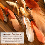 Dream Catcher Native American Boho Dreamcatcher Rattan Wood Wall Decor, Handmade Natural Dream Catchers with Healing Crystal Stone Feathers Ornament Indian Decor for Bedroom Living Room