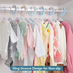 Smartor 11.8" Premium Baby Hangers Velvet for Closet 50 Pack, Durable Kids Felt Hangers Non Slip for Toddler, Baby Clothes Hangers for Childrens on Closet Storage (Rose Gold Hook)- White