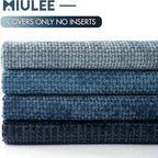 MIULEE Pack of 4 Couch Throw Pillow Covers 12x20 Inch Neutral Blue Soft Decorative Chenille Pillow Covers Farmhouse Accent Cushion Covers for Boho Western Spring Coastal Decor Sofa Bed Living Room