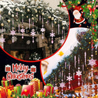 Giegxin 32 Pcs Crystal Christmas Ornaments Crystal Hanging Snowflakes Acrylic Xmas Tree Icicle Drop Decorations with Hooks for Christmas Snow Party Winter(Pink)