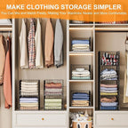 JKsmart 4-Tier Stackable Closet Organizer，Extra Large Clothing Cupboard Organizer System Clothes Storage Shelf- Closet Wardrobe Storage Bins for Jeans, Pants, Sweaters,Purse,t-Shirt Organization