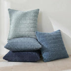 Fancy Homi 4 Packs Decorative Throw Pillow Covers for Living Room Couch Bed, Modern Farmhouse Boho Home Décor Accent Cushion Case, 24" x 24", Blue Series