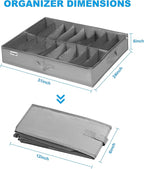 INAYA Under Bed Shoe Storage Organizer Set of 2, Fits 32 Pairs, Underbed Shoe Box Storage Containers Adjustable Dividers w/Bottom Support, Clear Foldable Shoes Storage w/Reinforced Handles