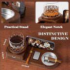 Father Day Gifts Wood Cigar Ashtray Cigarettes Ashtrays for Indoor Outdoor Patio Home Office Use Square Wooden Brown Cigar Ash Tray Father s Day Gift Ideas for Men with GIFT BOX (with drawer)