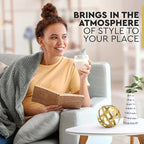 Everydecor Metal Decorative Sphere for Home Decor - Decorative Balls for Shelves, Centerpiece Bowls, Bookshelf - Decoration Orbs Accents for Living Room, Bedroom - Distressed Gold Shelf Spheres