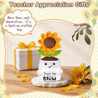 Teacher Appreciation Gifts, Thank You Teachers Gift, End of Year Teacher Gifts, Personalized Graduation Father's Day Birthday Gift for Teachers Mentor Coworker Senior, Handmade Crochet Sunflower Doll