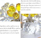 Ornalrist Crystal Yellow Rose Flower Collectible Figurine, Rose Bouquet Floral Romantic Gifts for Wife, Mom, Women on Mother's Day Valentine's Day Wedding Anniversary (5.11'' Gift Boxed)