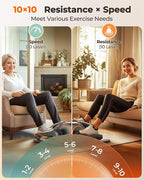 YOSUDA Under Desk Elliptical,Elliptical for Seniors Fully Assembled,Quiet & Portable Electric Seated Pedal Exerciser with 10 Level Resistances & Speeds,Remote Control