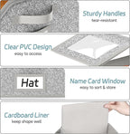 AOODA Stackable Hat Storage for Baseball Caps, Holds up to 12 Caps Hat Organizer for Closet, Sturdy Hat Boxes for Men with Cardboard, Grey