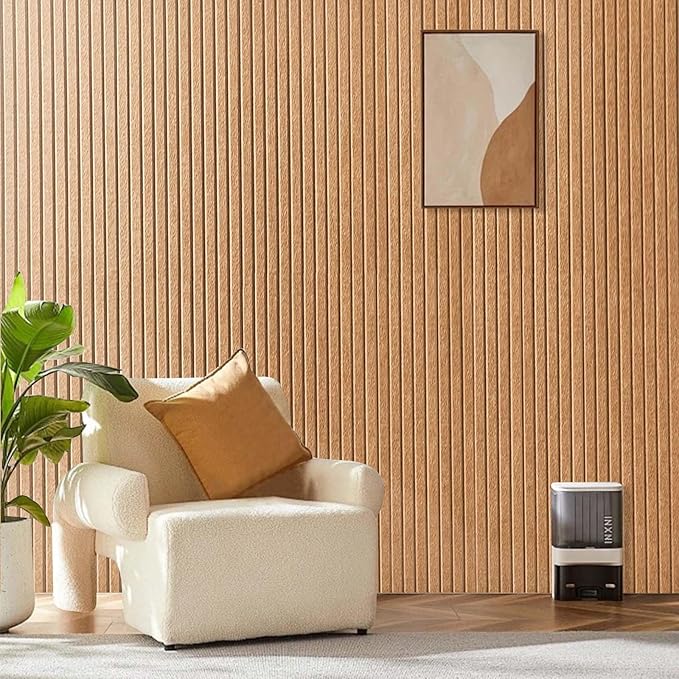 Large Cork Board for Office, 8 Pack Felt Wall Tiles with Slat Wall Paneling and Safe Removable Adhesive Tabs, Felt Bulletin Board Pin Board Cork Boards for Walls - Burnt Orange