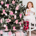 Pink Candy Ornaments for Christmas Tree Decorations, 12 PCS Soft PVC Candy Sweet Christmas Ornaments for Xmas Tree Party, Home, Office Decor