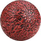 Everydecor Metal Decorative Sphere for Home Decor - Decorative Balls for Shelves, Centerpiece Bowls, Bookshelf - Decoration Orbs Accents for Living Room, Bedroom - Vintage Red Shelf Spheres
