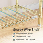 VIPEK V2 Heavy Duty Clothes Rack 4 Tiers Wire Shelving Garment Racks with 3 Hanging Rods Compact Freestanding Closet Metal Closet Rack, Max Load 700LBS, Gold