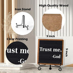 Home Decor, Farmhouse Shelf Decor For Living Room, Boho Aesthetic Table Decorations, Christian Gifts For Women Men, Entryway Tv Stand Fireplace Mantle Coffee Table Decoration (trust-02)