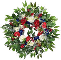 24 Inch 4th of July Wreath, Patriotic Wreaths for Front Door, Red White Blue Spring Summer Door Wreaths for Independence Day,Memorial Day Wreaths for Front Door Wall Window Decor