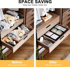 DIMJ Drawer Organizers, Set of 12 Clothes Drawer Organizer, Foldable Closet Drawer Organizer, Dresser Drawer Organizers Dividers for Baby Clothes, Socks, Belt, Tie (Black)