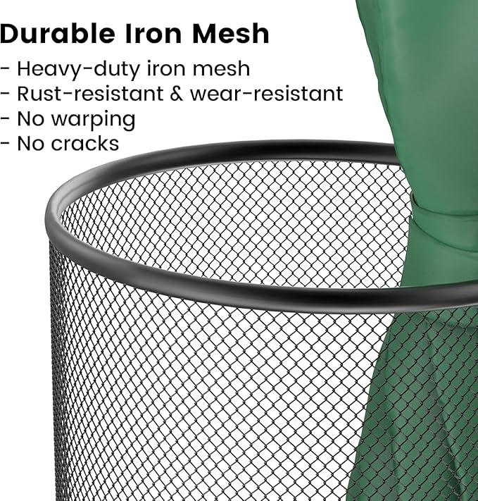 19.5" H Mesh Umbrella Stand - Ventilated Mesh Umbrella Holder for Entryway - Extra Capacity Storage for Umbrellas Canes & More - Freestanding Indoor Organizer 10.4" L x 10.4" W x 19.5" H - 4P Black