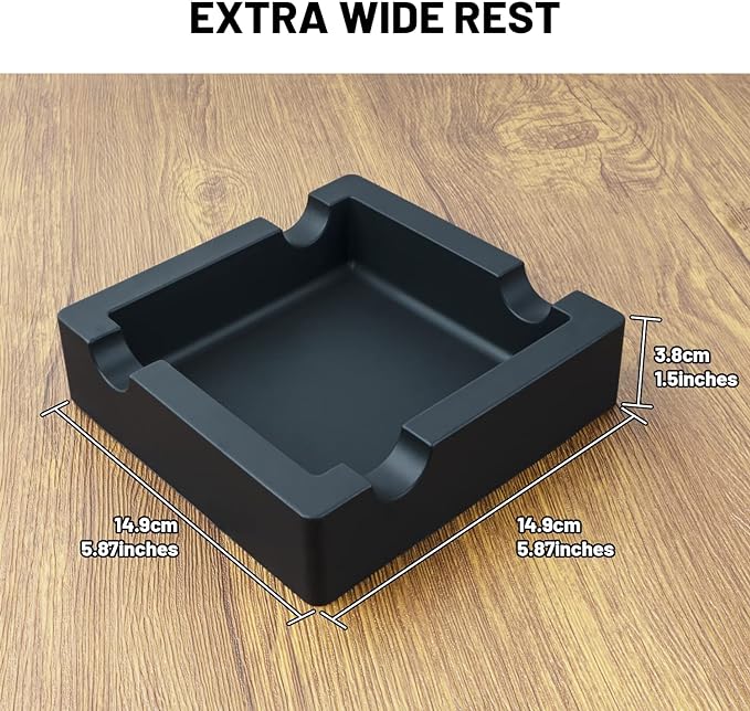 Outdoor Cigar Ashtrays Unbreakable Large Ring Gauge Silicone Ashtrays for Patio/Outside/Indoor/Home Decor with 4 Rest Cigar Holder Ash Tray Minimalistic