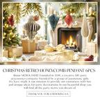 NICROLANDEE Christmas Decorations, 6 PCS Christmas Paper Honeycomb Ornaments with Glitter Edge, Mini Hanging Paper Lanterns for Christmas Tree Decoration Xmas Holiday Party New Year Decor