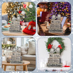 Lineshading 4 Pcs Winter Table Decorations Wooden Mittens Decor Winter Tiered Tray Decor Rustic Snowflake Mittens Block Signs Gift Farmhouse Christmas Centerpiece for Wonderland Party Kitchen Home
