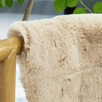 Round Rugs 8ft Shag Washable Fluffy Area Rugs for Bedroom Light Brown Beige Large Circle Faux Rabbit Shaggy Fur Rug for Living Room Nursery Rug