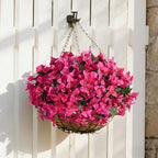 Faux Bougainvillea Artificial Flowers Plants for Outdoors, 4 Bundles Spring Fake Outdoor Flowers Silk Bougainvillea for Outside UV Resistant Realistic for Porch Patio Window Planter Garden Home, White