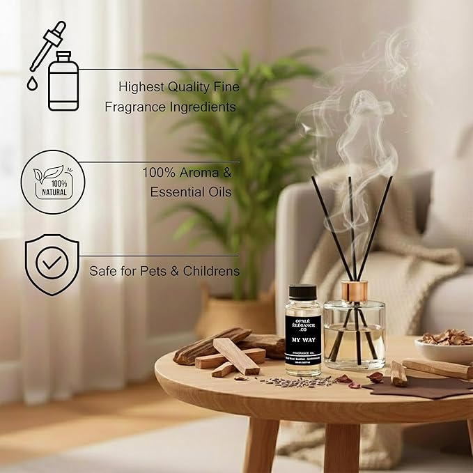 My Way 150mL Luxury Aroma Oil – Hotel Aromatherapy Diffuser Blend with Lush Sandalwood, Warm Cedar & Soft Iris – Long-Lasting Scent for Bedroom, Office & Living Spaces – Inspired by One Hotel Miami
