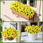 INQCMY Artificial Fake Plants Flowers for Outdoor Spring Decoration,12 Bundles Faux Silk Morning Glory Flowers for Outside UV Resistant Realistic Fake Plants for Planter Porch Patio Balcony Yard Decor
