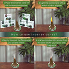 TRUMIRI Leafy Incense Cones - Variety Pack - Total 60 Cone Incense (6 Scents x 10 Conos) - Citronella Lemongrass Eucalyptus Peppermint Cedar Pine - Cone Incense Scents - Insense Cones - Incent Cone