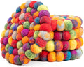 Round Felt Ball Coasters - Wool Table Coasters - Felt Coaster Pads, Absorbent Trivet for Drinks - Heat Resistant, Thick & Durable Hand Felted in Nepal by Woolygon- Multi-Color - Set of 5